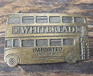 Whitbread & Company importierte englische Ale messingfarbene Werbegürtelschnalle - Bild 1 von 8