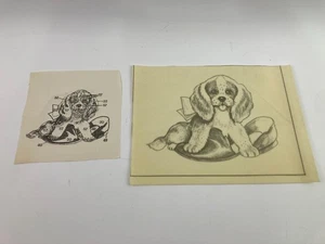 Puppy Velvet Fabric Tri-Chem Liquid Embroidery Mini Picture to Paint 8" x 6" - Picture 1 of 5