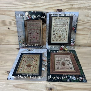 Blackbird Designs Cross Stitch Pattern Christmas Series Lot of 4 Complete Set - Picture 1 of 9