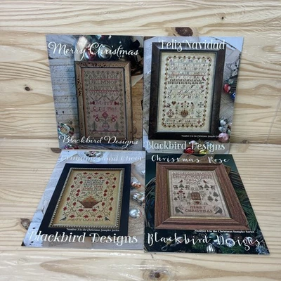 Blackbird Designs Cross Stitch Pattern Christmas Series Lot of 4 Complete Set - Image 1 of 4