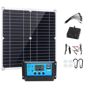 200 Watt Solar Panel Kit 12V, Dual 5V USB Outputs Solar Panel Controller Comb... - Picture 1 of 9