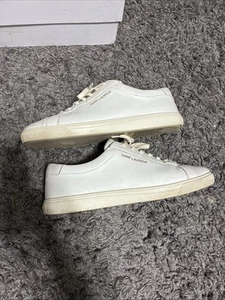YSL Saint Laurent: Andy Low Top Laced Leather Sneaker, White Size 42EU (9US) - Picture 1 of 7