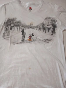 Walt Disney "Main Street" Magic Kingdom graphic t-shirt white V neck women's sm - Picture 1 of 3