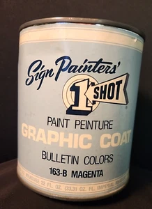 1 Shot Paint Graphic Coat Bulletin Colors 163-B MAGENTA 1 Quart One Shot - Picture 1 of 6