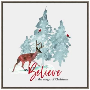 Amanti Art Indoor Christmas Decorations 22" Christmas Holiday Framed Canvas - Picture 1 of 8