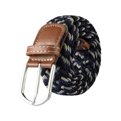 Men Women Casual Knitted Pin Buckle Jeans Belt Woven Canvas Elastic Expandable - Image 1 of 4