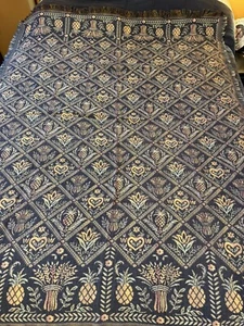 Manta de tapiz Goodwin Weavers piña tulipán hecha en EE. UU. afgana - Imagen 1 de 4