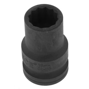 3/4-inch Square Drive 19mm Hex 12 Point Impact Socket Black - Metal - Picture 1 of 6