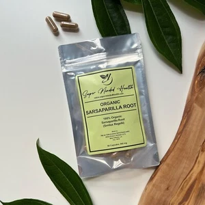 Sarsaparilla Root Capsules | Organic |Smilax Medica | Sebi Detox Blood Purifier - Picture 1 of 6