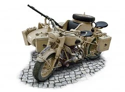 German Military Motorcycle with side car 1:9 ITA7403 - italeri modellismo - Immagine 1 di 4