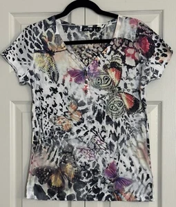 Neu ohne Etikett - APT 9 Kurzarmbluse Größe M - Schmetterling - Bild 1 von 4