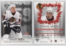 2003 Pacific Private Stock Titanium Retail Jersey Number Travis Moen Rookie RC