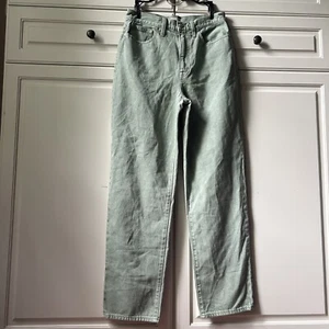 Nwt Madewell Baggy Straight Jeans Garment Dyed Edition In Ashen Sage Green Sz 28 - Picture 1 of 13