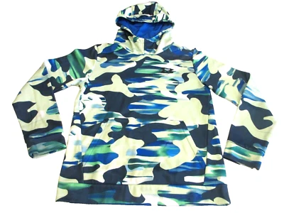 Under Armour Blue Green White Camo Hoodie Boys Youth Large Loose Pouch Pocket - Image 1 of 4