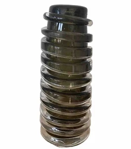 Vase Murano rare Verre Fume En Forme De Ressort Spirale Vintage 70’s - Imagen 1 de 12