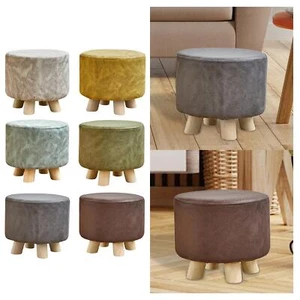 Round Small Foot Stool Footstool Ottoman Step Stool Stool Foot Rest for Dressing - Picture 1 of 34
