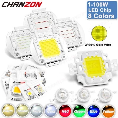 1W 3W 5W 10W 20W 30W 50W 100W High Power Led Chip Cob Light Beads Emitter Diode - Image 1 of 4