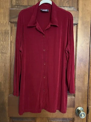 Túnica abotonada manga larga marca Slinky 1X Roja Foto 1 de 4