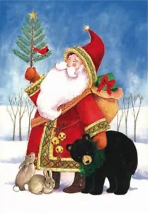 NEEDLEPOINT'S Canvas 14 or 18 count_Christmas_Santa_Winter_Whimsical_bear - Picture 1 of 1