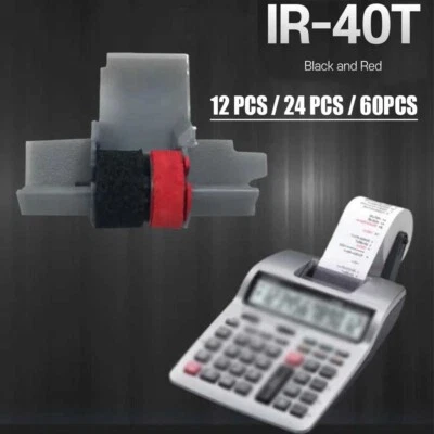 12/24/60x IR-40T Black&Red Calculator Ink Roller for CP13 NR42 IR40T Sharp Casio - Image 1 of 4