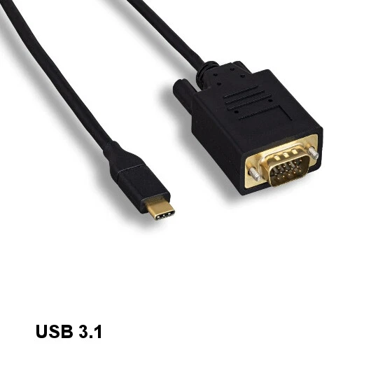 [10X] 3' USB 3.1 Type C to VGA HD15 Cable 1920x1200 for PC Smartphone TV Laptop - Image 1 of 1