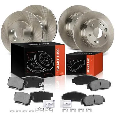 12 piezas rotores de freno de disco delanteros y traseros y pastillas de freno para Acura RL 2002 2003 2004 Foto 1 de 4