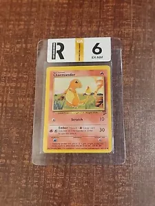Charmander 69/130 Second Edition 2000 Pokemon Base Set II Graded TGA 6 EX-NM - Picture 1 of 5