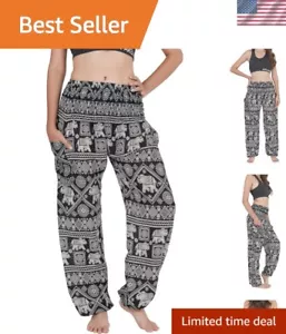 Comfortable Women’s Rayon Harem Pants - Versatile Boho Yoga Trouser, Size 6-12 - Picture 1 of 9