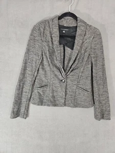 Banana Republic Damen Wollmischung Blazer Jacke Hahnentritt grau 1 Knopf Größe 10 - Bild 1 von 10