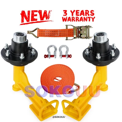 Pair 6 Lug Shipping Container Wheels With Hub 6x5.5 - image 1 of 4