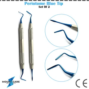 Dental Implant Periotome Set Periodontal ligament Root Extraction Blue Tips New  - Bild 1 von 4