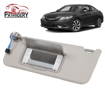Gray Left Driver Side Sun Visor w/ Light & Mirror For Honda Accord 2008-2017 Foto 1 de 4