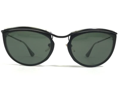Persol Sunglasses 3082-S 1004/31 Black Cat Eye Frames w Green Lenses 52-20-145 - Image 1 of 4