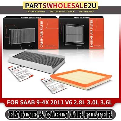 Filtro de aire de motor y cabina con carbón activado para Saab 9-4X 2011 2,8 L 3,0 L Foto 1 de 4