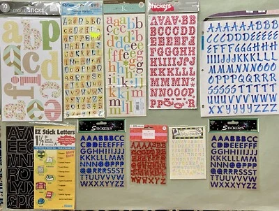 SALE! Lot of 26 Sheets Alphabet Stickers Sticko, MAMBI, NRN, K & Company New! - Image 1 of 4