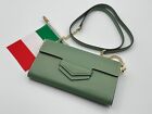 Creeo Italian Made Genuine Leather Small Convertible Crossbody Purse Bag Clutch