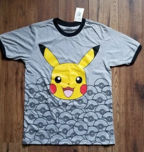 Original Pokémon Pikachu T SHIRT Boys & Girls XL 18-20 Crew Neck Graphic Grey - Picture 1 of 4