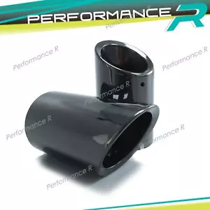 2x Schwarz Edelstahl Auspuff Auspuffblenden Endrohre für VW GOLF 5 GTI 04-09 od6 - Bild 1 von 12