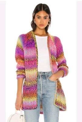 Nuevo cárdigan Wildfox Couture multicolor frente abierto tejido para mujer Foto 1 de 4