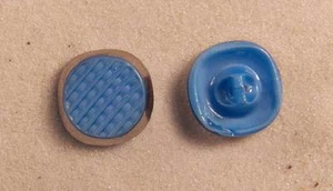 Button Set Satin Glass Light Blue Round Basket Weave 11/16” 18mm 28L Czechia - Picture 1 of 1