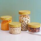 Clear Plastic Jar with Wooden Lid For Storage of Grains Biscuits Nuts and B G9N1