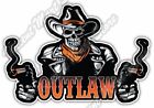Autocollant vinyle Outlaw Skull Western cowboy pistolet bandit voiture pare-chocs autocollant 5"X4"