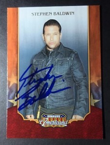 STEPHEN BALDWIN SIGNED AMERICANA CARD, COA (374)