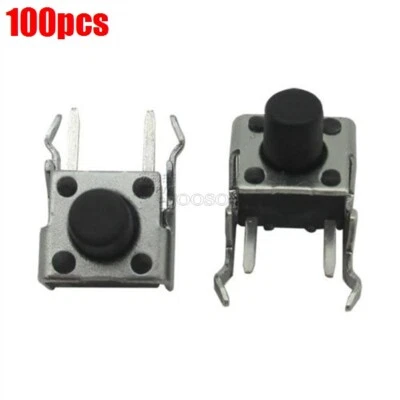 100Pcs 6X6X7MM Right Angle 2 Pin Momentary Tactile Tact Push Button Switch lb - Image 1 of 2