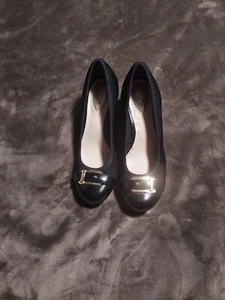 ALFANI STEP N FLEX WOMEN'S BLACK SLIP ON WEDGE PUMPS SIZE 8.5 - Picture 1 of 9
