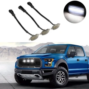 4Pc White 12LED Front Grille Lighting + Harness Universal Eagle Eye Light Smoked - Bild 1 von 12