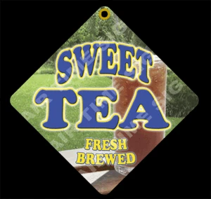 SWEET TEA Diamond Concession Sign - Trailer, Restaurant 12" x 12" 2 sided - Picture 1 of 2