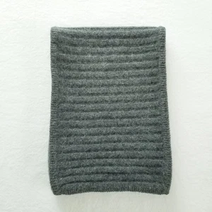 Pendleton Gray Lambswool Angora Wide Rib Knit Scarf 54"L x 9.5"W - Picture 1 of 2