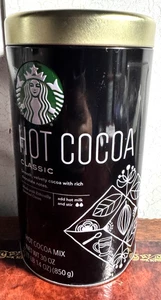 Leere Sammlerstück Starbucks Black Hot Cocoa Classic 7" große Blechdose - Bild 1 von 6