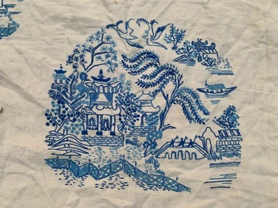 7x8 ft Antique Handmade French Bedsheet Decorative Bedspread textile 236x215 cm - Image 1 of 4